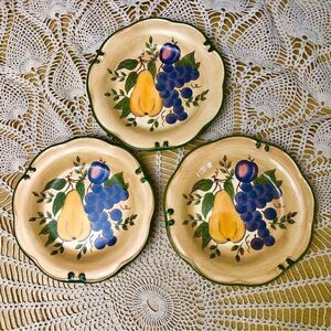 Home Trends Granada Fruit Pattern Ceramic Salad Plates Set Of 3